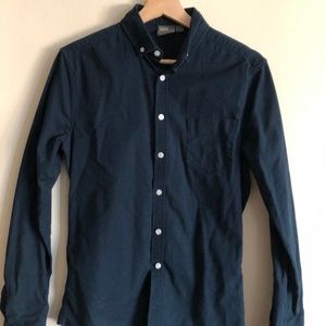 ASOS DESIGN casual skinny oxford shirt in navy